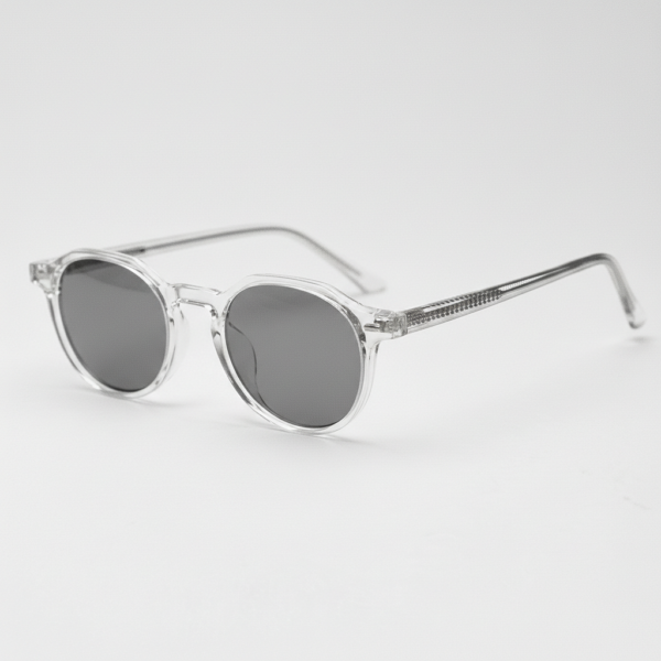 Susan Grey Tinted Lens Sunglasses - Clear Geometric TR90 Frame