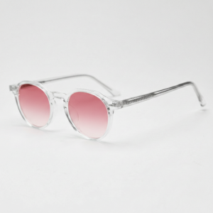 Susan Pink Gradient Lens Sunglasses - Clear Geometric TR90 Frame