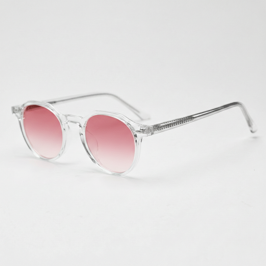 Susan Pink Gradient Lens Sunglasses - Clear Geometric TR90 Frame