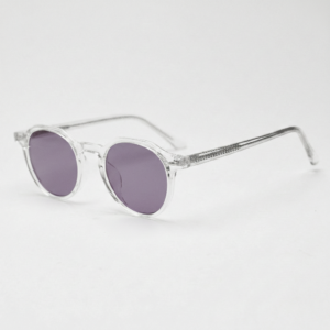 Susan Purple Tinted Lens Sunglasses - Clear Geometric TR90 Frame