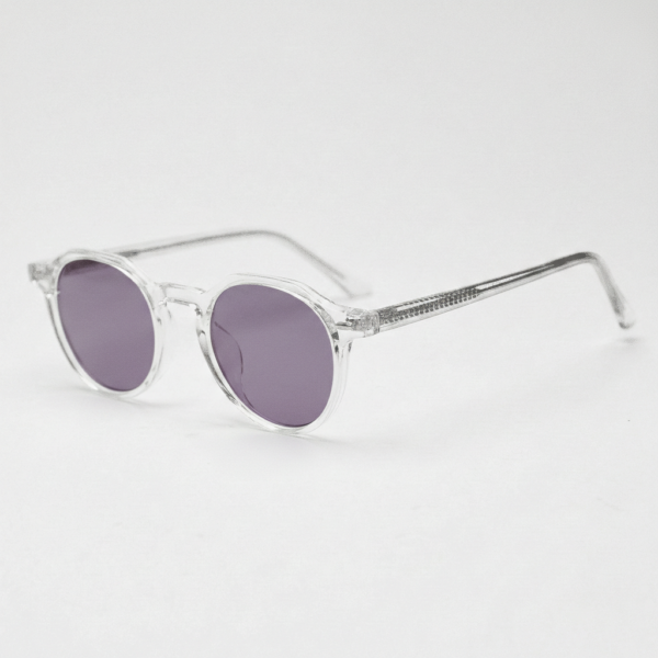 Susan Purple Tinted Lens Sunglasses - Clear Geometric TR90 Frame