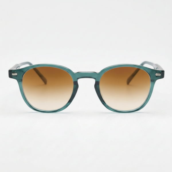 Tina Brown Gradient Lens Sunglasses - Green Round TR90 Frame