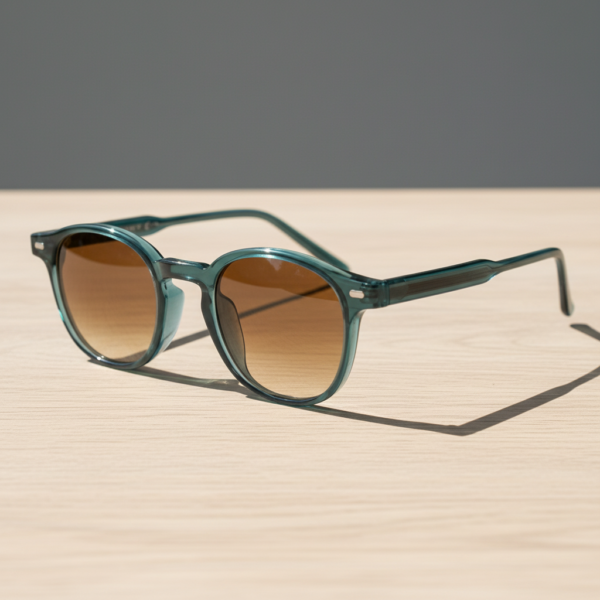 Tina Brown Gradient Lens Sunglasses - Green Round TR90 Frame