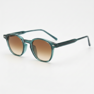 Tina Brown Gradient Lens Sunglasses - Green Round TR90 Frame