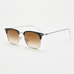 Vicky Brown Gradient Lens Sunglasses - Silver Browline TR90 Frame