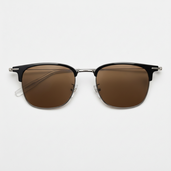 Vicky Brown Tinted Lens Sunglasses - Silver Browline TR90 Frame