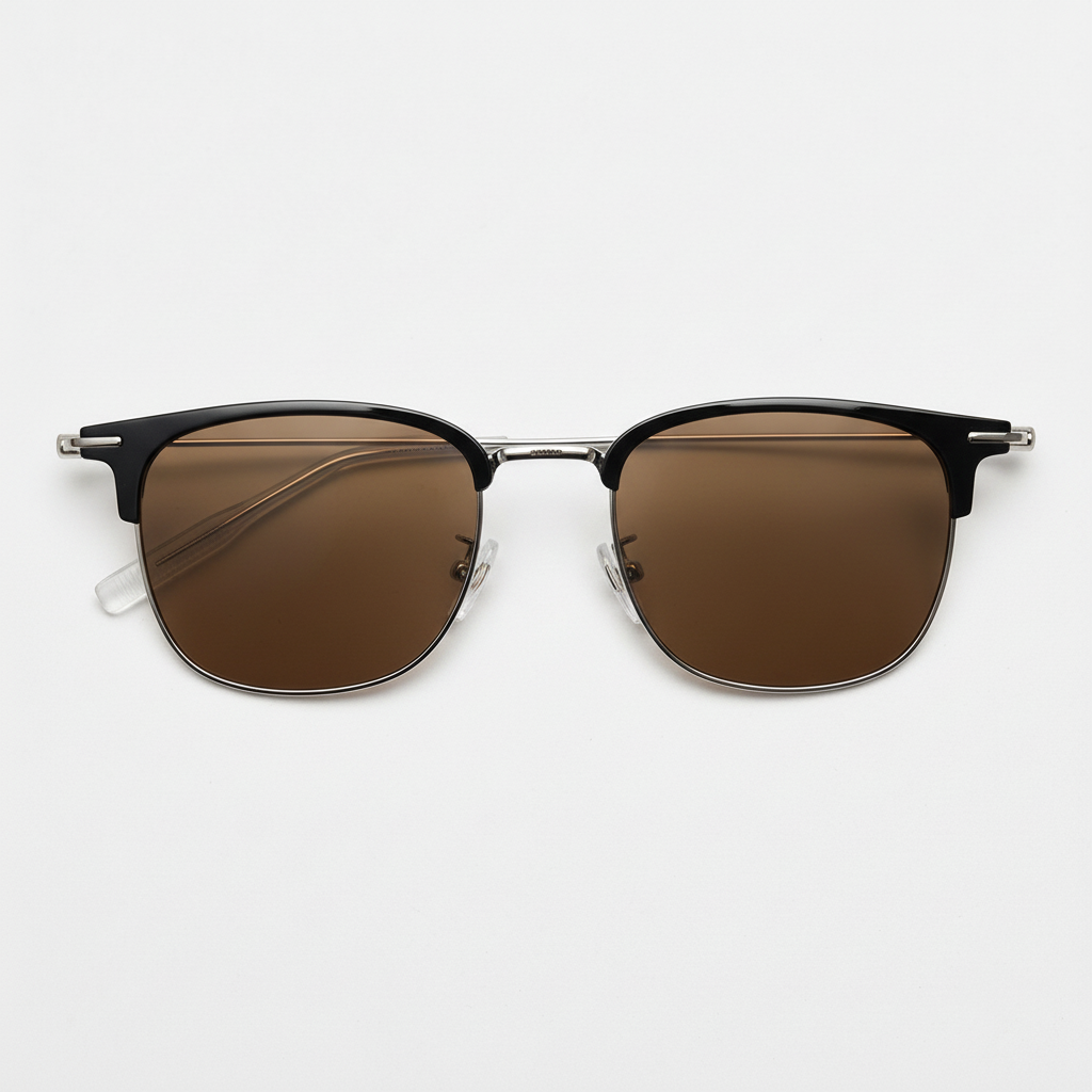 Vicky Brown Tinted Lens Sunglasses - Silver Browline TR90 Frame