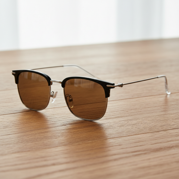 Vicky Brown Tinted Lens Sunglasses - Silver Browline TR90 Frame