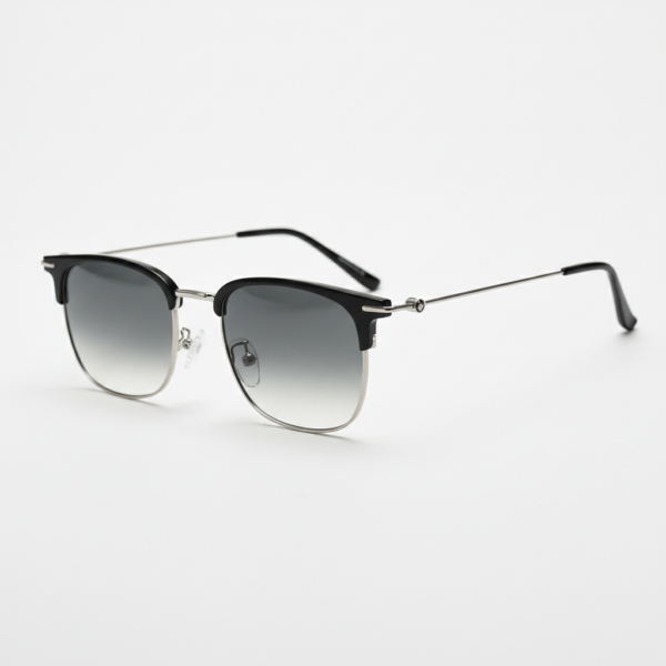 Vicky Grey Gradient Lens Sunglasses - Silver Browline TR90 Frame