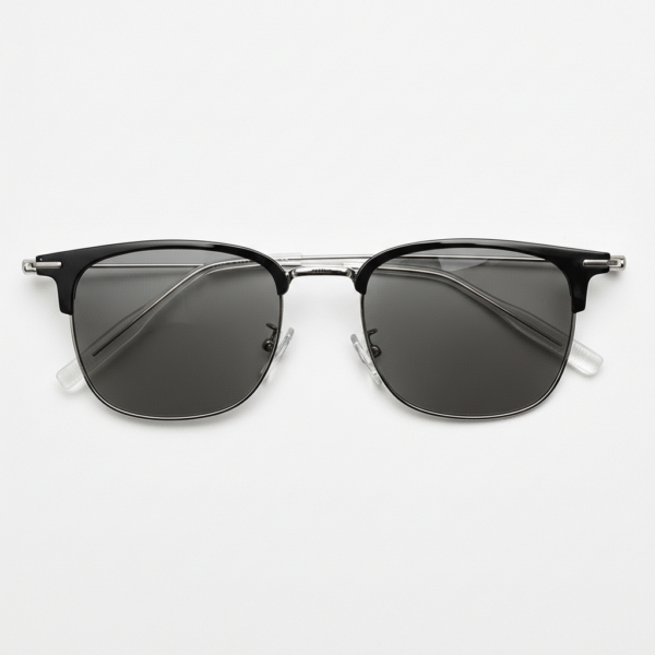 Vicky Grey Tinted Lens Sunglasses - Silver Browline TR90 Frame