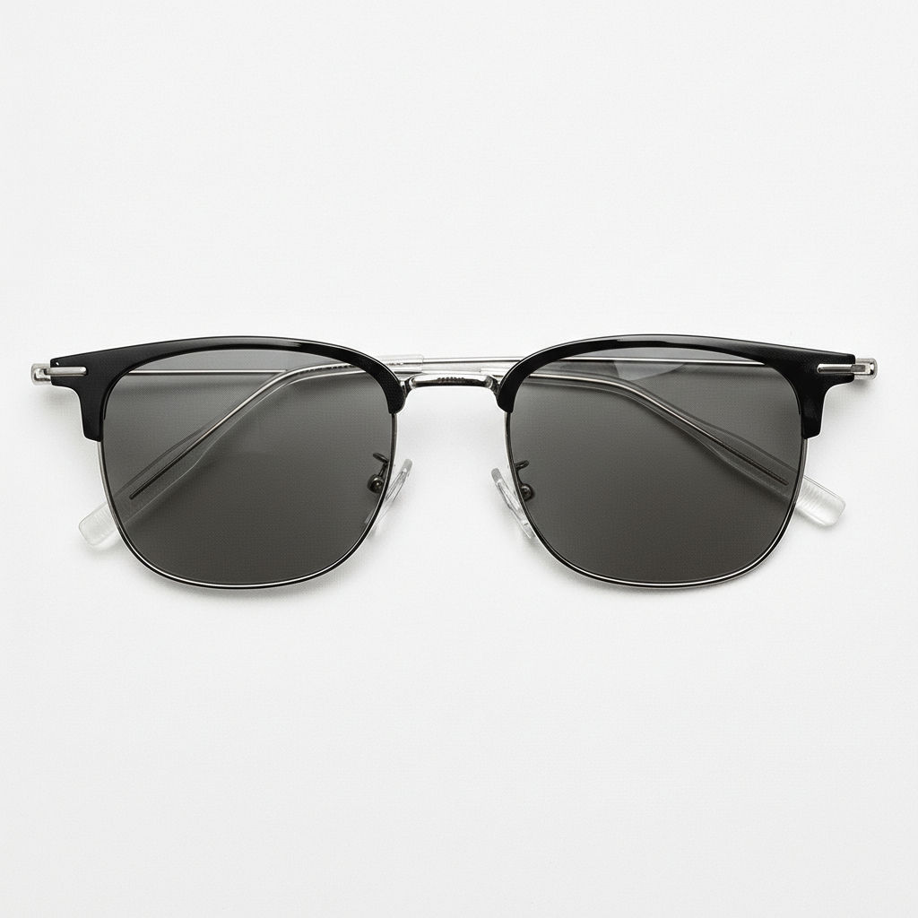 Vicky Grey Tinted Lens Sunglasses - Silver Browline TR90 Frame