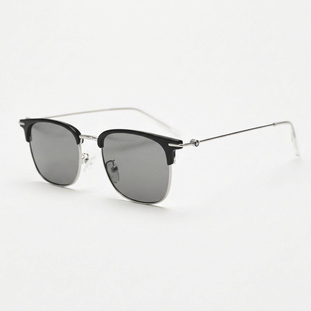 Vicky Grey Tinted Lens Sunglasses - Silver Browline TR90 Frame