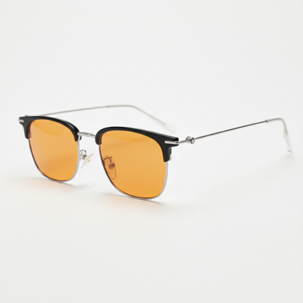 Vicky Orange Tinted Lens Sunglasses - Silver Browline TR90 Frame
