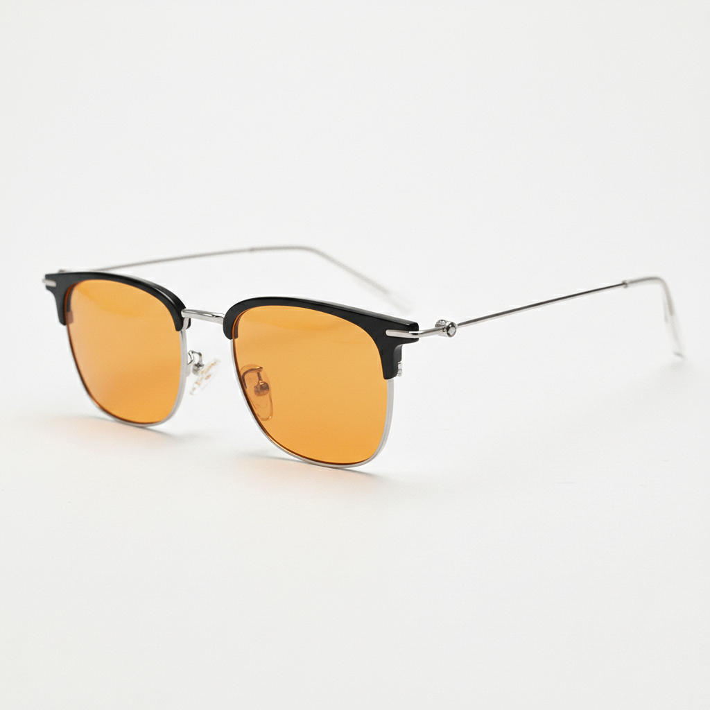 Vicky Orange Tinted Lens Sunglasses - Silver Browline TR90 Frame