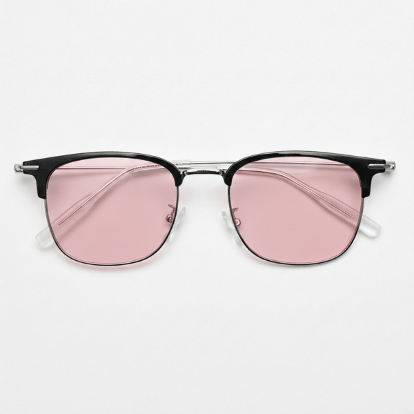 Vicky Pink Tinted Lens Sunglasses - Silver Browline TR90 Frame