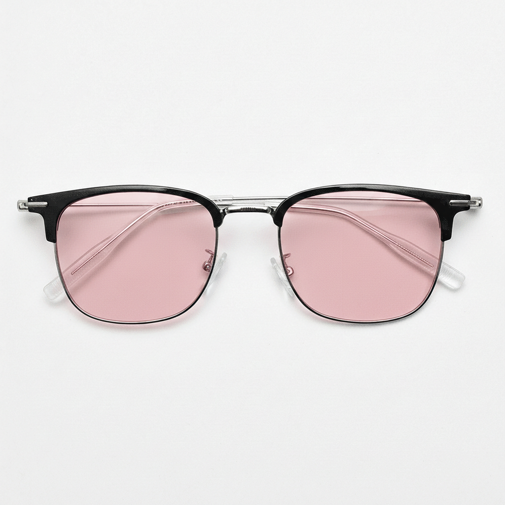 Vicky Pink Tinted Lens Sunglasses - Silver Browline TR90 Frame