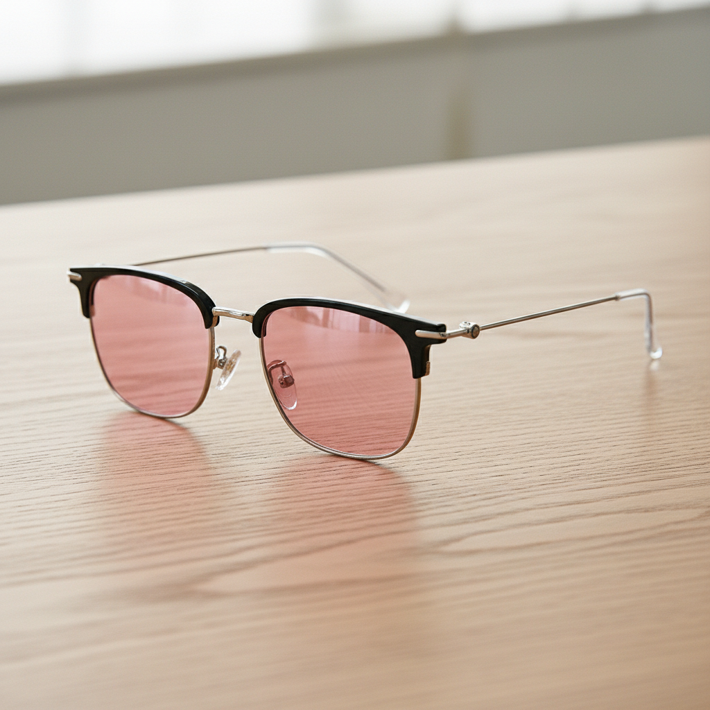 Vicky Pink Tinted Lens Sunglasses - Silver Browline TR90 Frame
