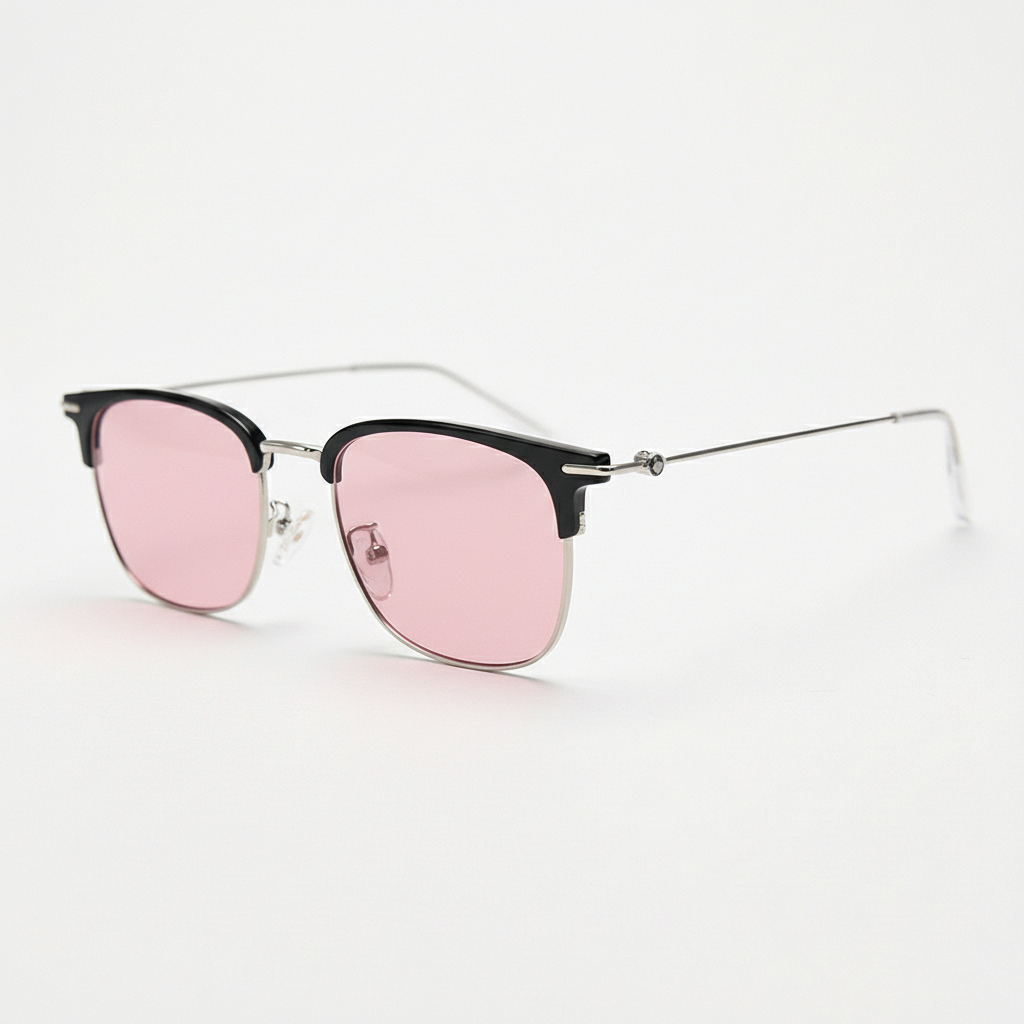 Vicky Pink Tinted Lens Sunglasses - Silver Browline TR90 Frame