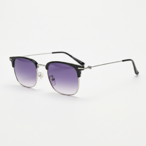 Vicky Purple Gradient Lens Sunglasses - Silver Browline TR90 Frame