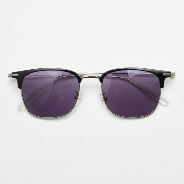Vicky Purple Tinted Lens Sunglasses - Silver Browline TR90 Frame