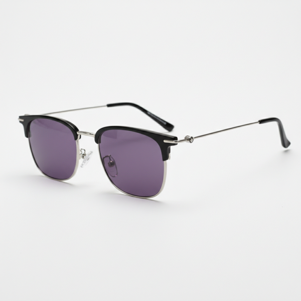 Vicky Purple Tinted Lens Sunglasses - Silver Browline TR90 Frame