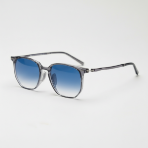 Yetta Blue Gradient Lens Sunglasses - Transparent gray Geometric TR90 Frame