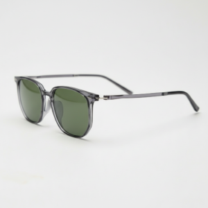 Yetta Green Tinted Lens Sunglasses - Transparent gray Geometric TR90 Frame