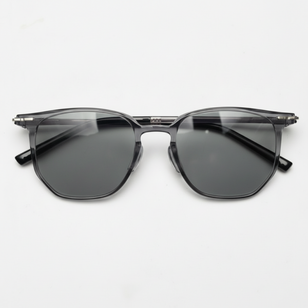 Yetta Grey Tinted Lens Sunglasses - Transparent gray Geometric TR90 Frame