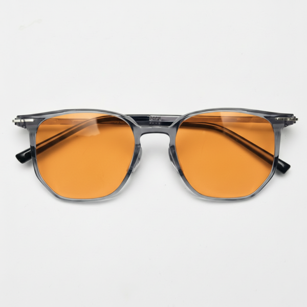 Yetta Orange Tinted Lens Sunglasses - Transparent gray Geometric TR90 Frame