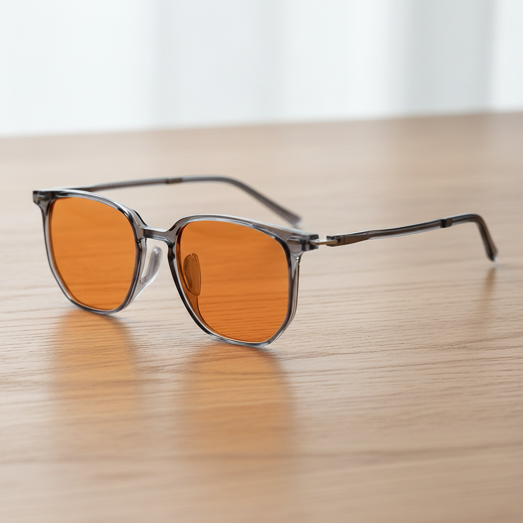 Yetta Orange Tinted Lens Sunglasses - Transparent gray Geometric TR90 Frame