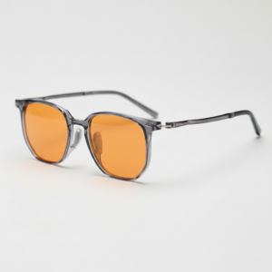 Yetta Orange Tinted Lens Sunglasses - Transparent gray Geometric TR90 Frame