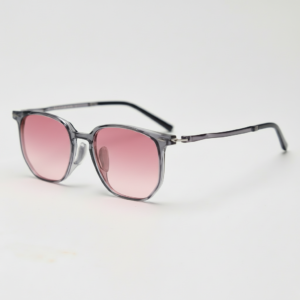 Yetta Pink Gradient Lens Sunglasses - Transparent gray Geometric TR90 Frame