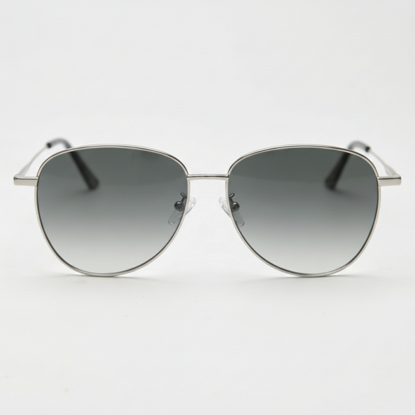Zoe Grey Gradient Lens Sunglasses - Silver Aviator Metal Frame