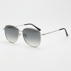 Zoe Grey Gradient Lens Sunglasses - Silver Aviator Metal Frame