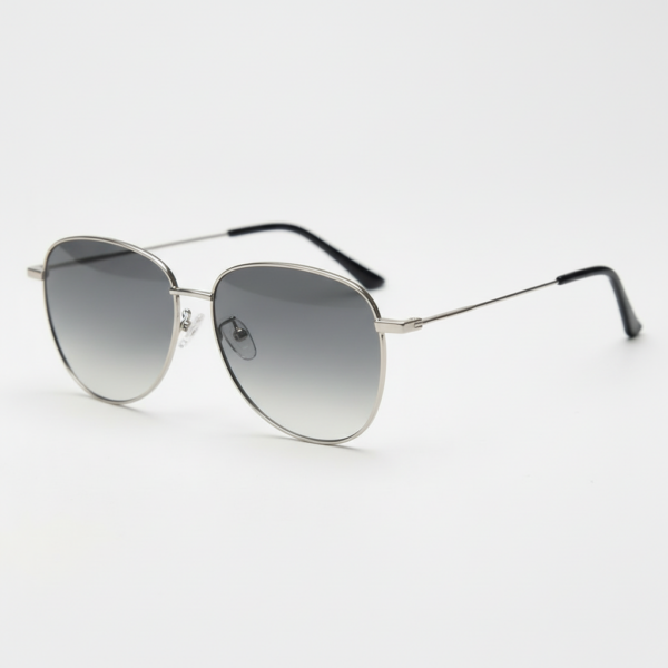 Zoe Grey Gradient Lens Sunglasses - Silver Aviator Metal Frame