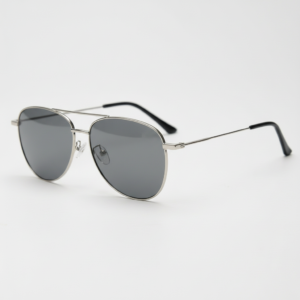 Zoe Grey Tinted Lens Sunglasses - Silver Aviator Metal Frame